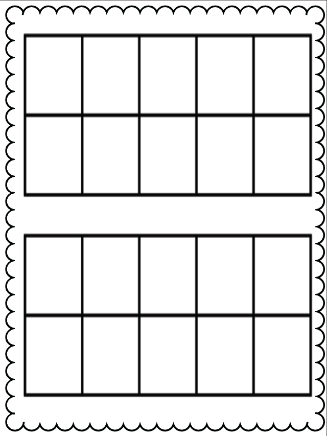 13 Best Images Of 10 Frame Worksheet Printable Blank 10 