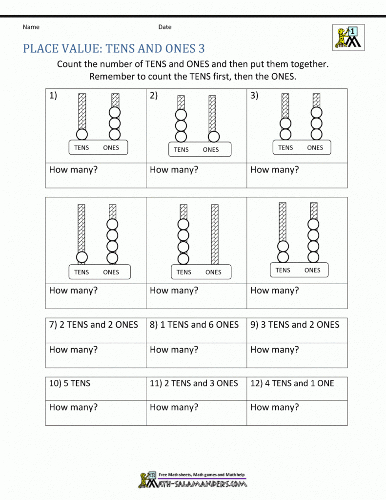 1st Grade Place Value Worksheets 2 Digit Numbers