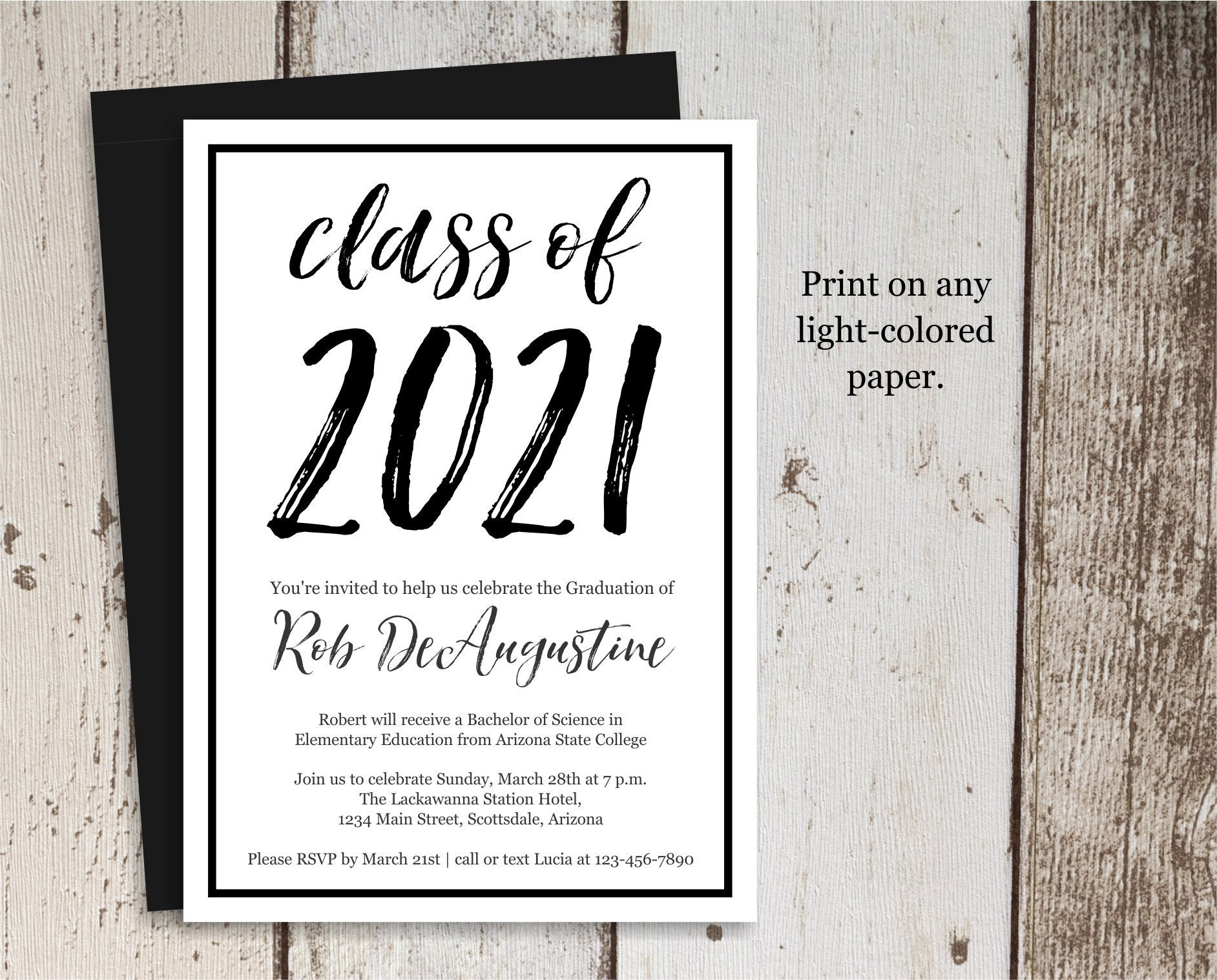 2021 Graduation Party Invitation Template Women Men Or 