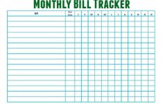 6 Monthly Bill Tracker Templates Word Templates