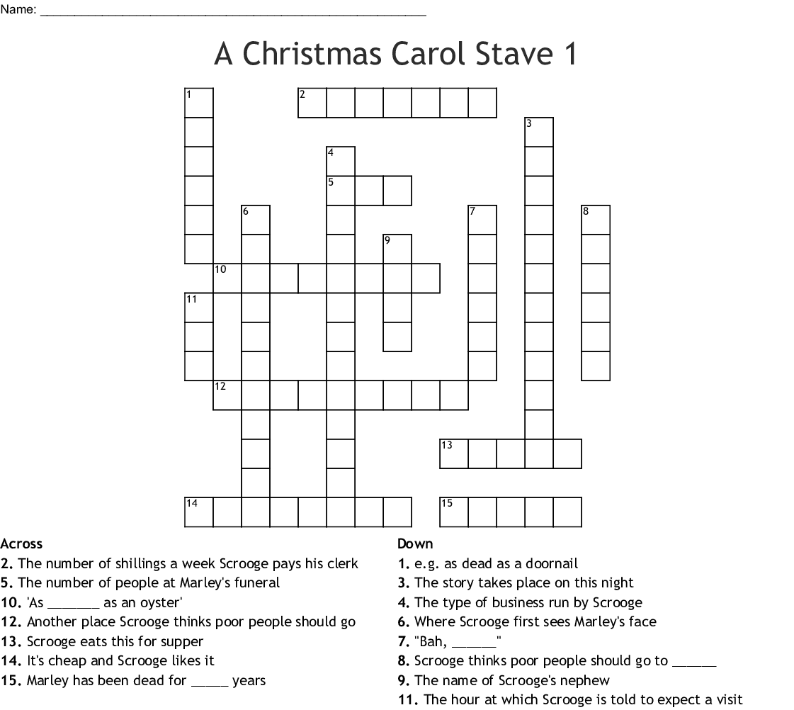 A Christmas Carol Stave 1 Worksheet