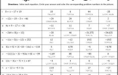 Algebra Coloring Activity Christmas Themed Solving