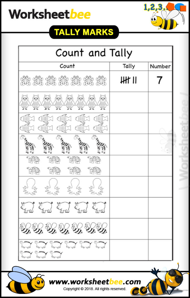 Amazing Printable Worksheet For Kids About Count And Tally 