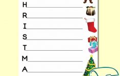 Christmas Acrostic Poem Worksheet For Children Primary