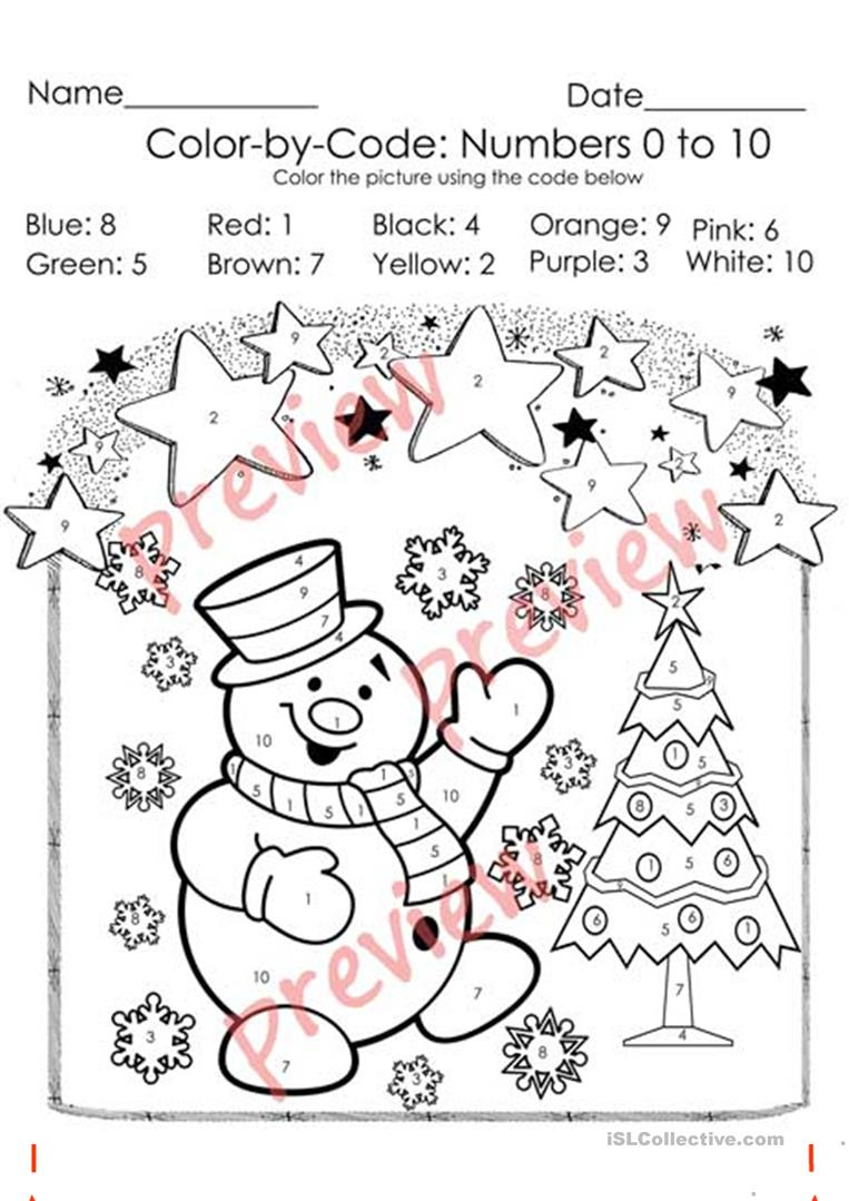 Christmas Color By Code Christmas Coloring Pages