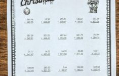 Christmas Decimal Addition Worksheets Addition