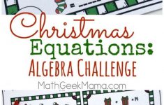 Christmas Equations Worksheet Unique Math Challenge FREE