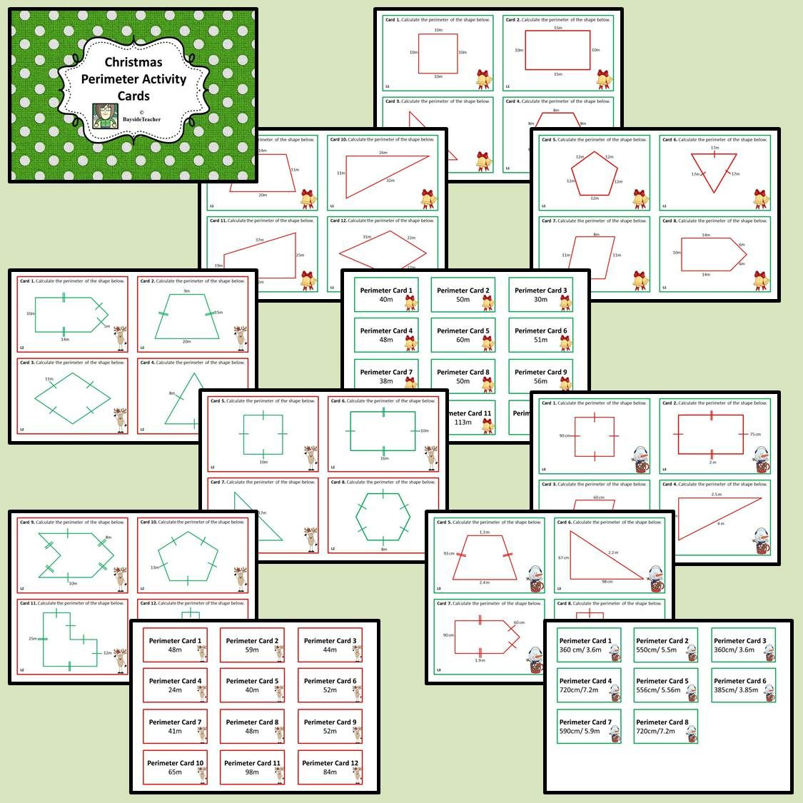 Christmas Perimeter Activity Cards Activity Cards