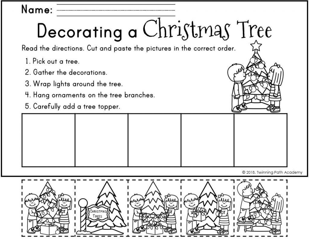 Christmas Sequencing Activity Pages Decorating A Christmas 