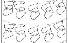 Christmas Subtraction Worksheet For Kindergarten