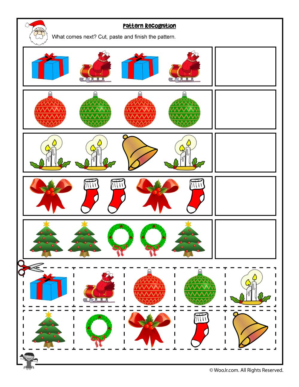 Cut And Paste Christmas Worksheets