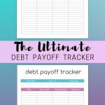 Debt Payoff Tracker Printable Full Page And Half Worksheet