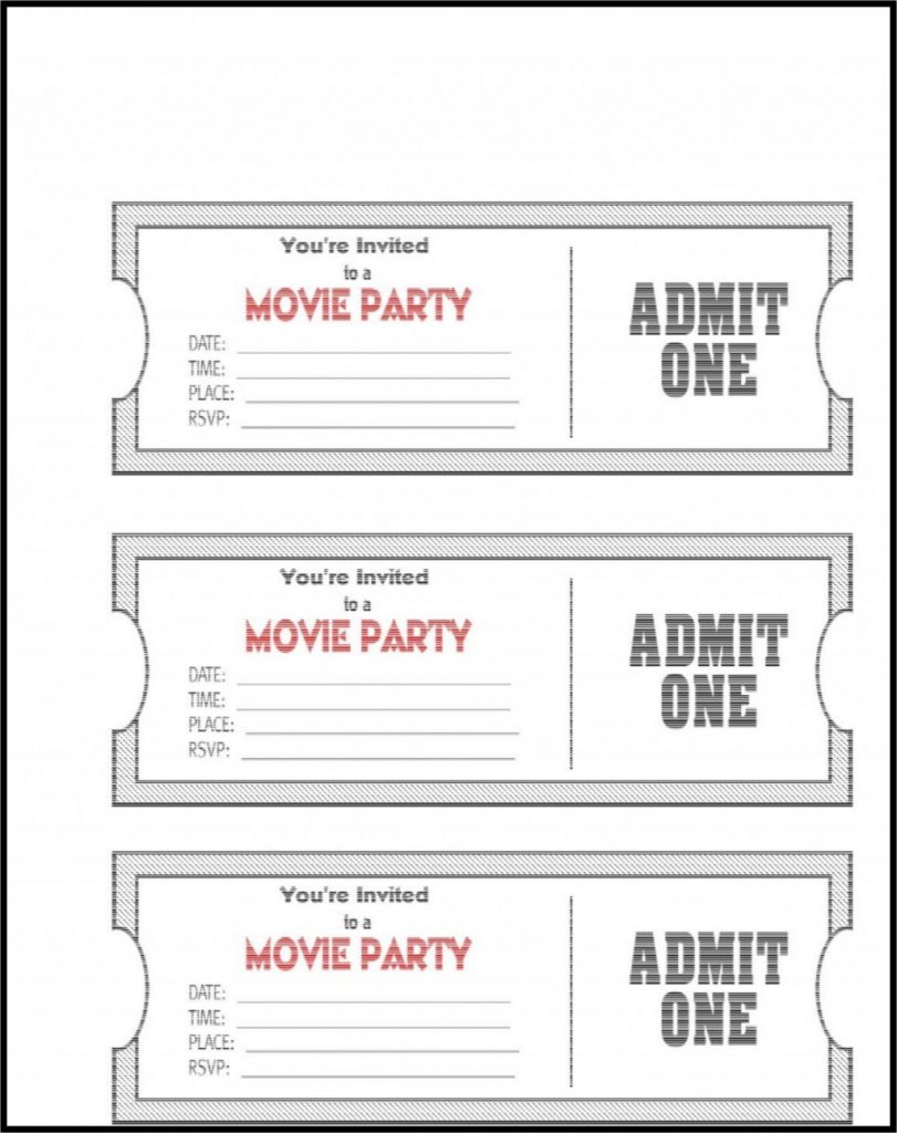 Editable Ticket Template Free Addictionary