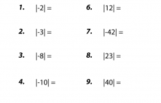 Eighth Grade Absolute Value Worksheet