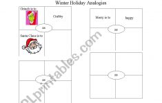 English Worksheets Christmas Analogies