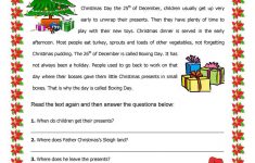 Free Christmas Reading Comprehension Worksheets