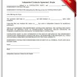 Free Printable Independent Contractor Agreement Simple