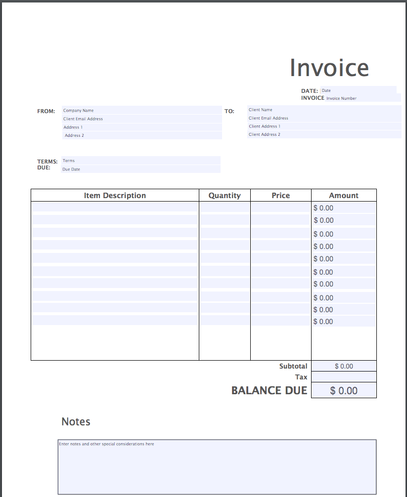 Free Printable Invoices Free Printable