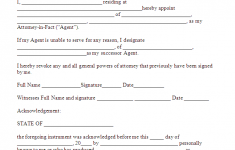 Free Printable Power Of Attorney Form GENERIC