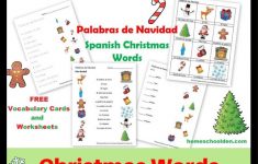 Free Spanish Worksheets Christmas Words Palabras De