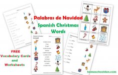 Free Spanish Worksheets Christmas Words Palabras De