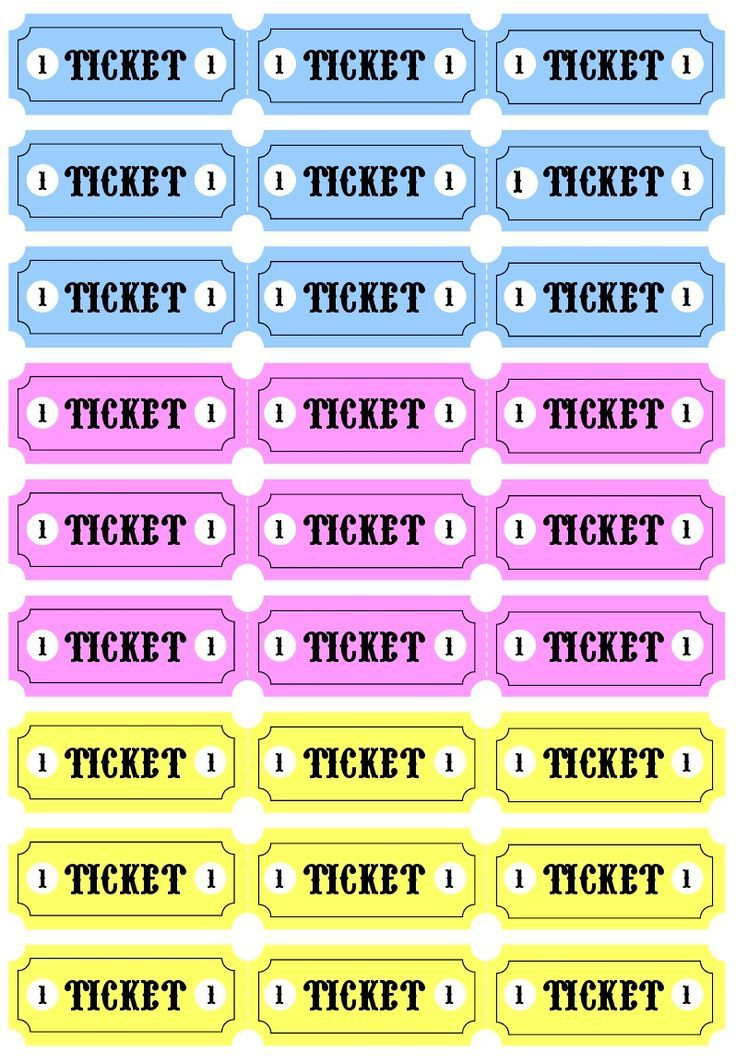 Free Ticket Sheet Printable Tickets Carnival Tickets 