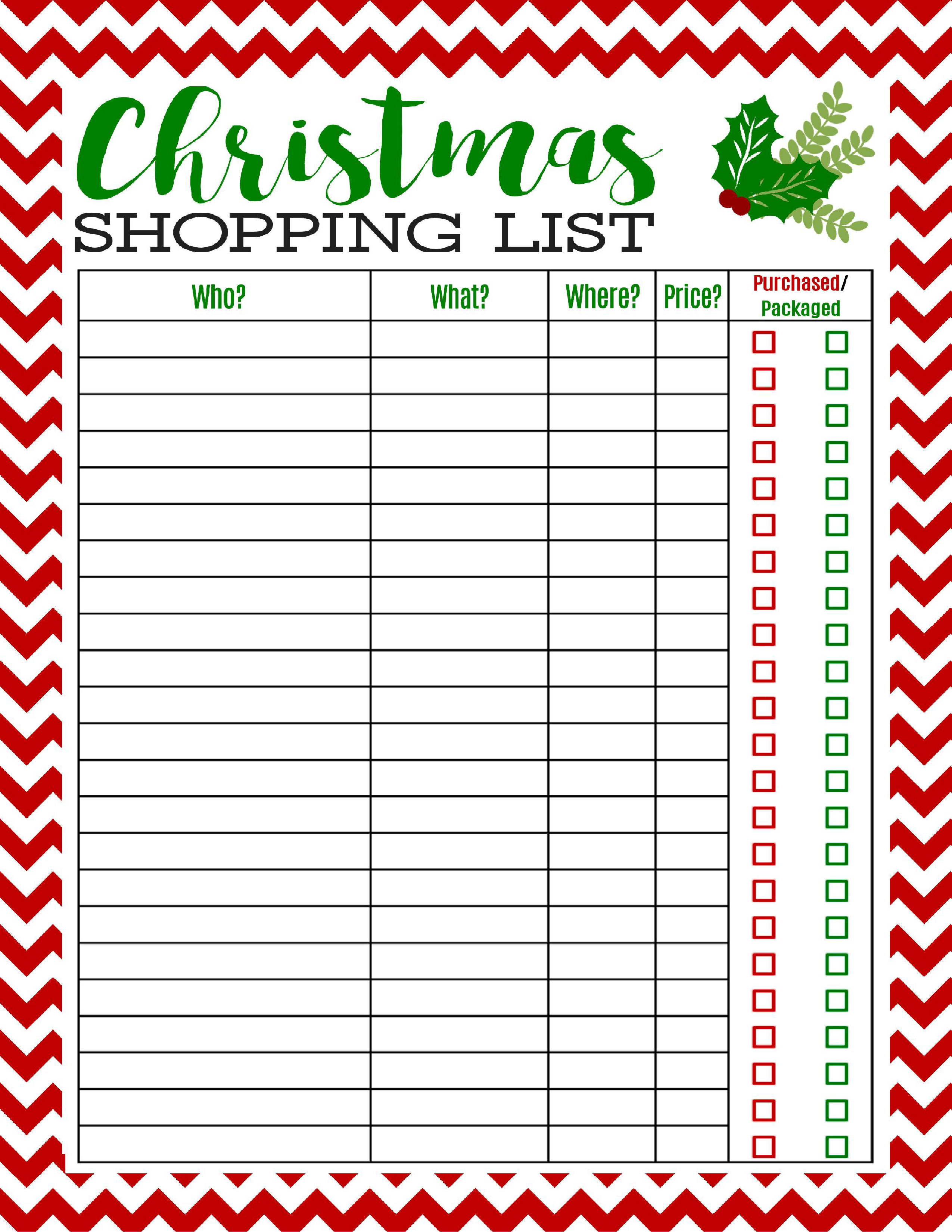 Freebie Printable Christmas Shopping List Mom 4 Real 