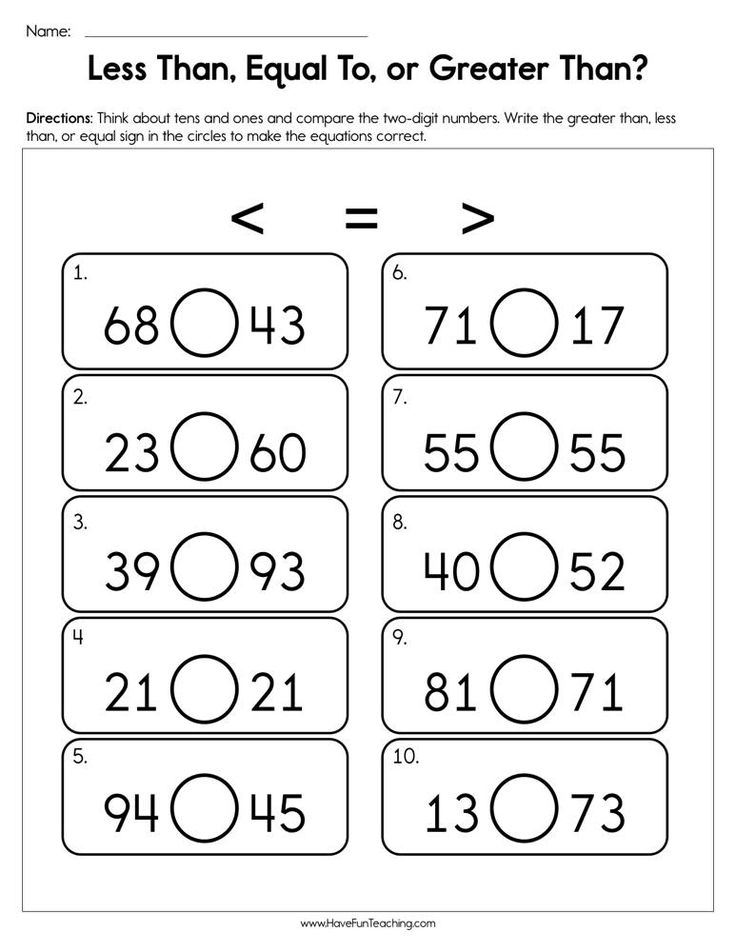 Greater Than Less Than Worksheets In 2020 Have Fun 