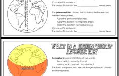 Hemisphere Worksheets 6th Grade Geography Worksheets