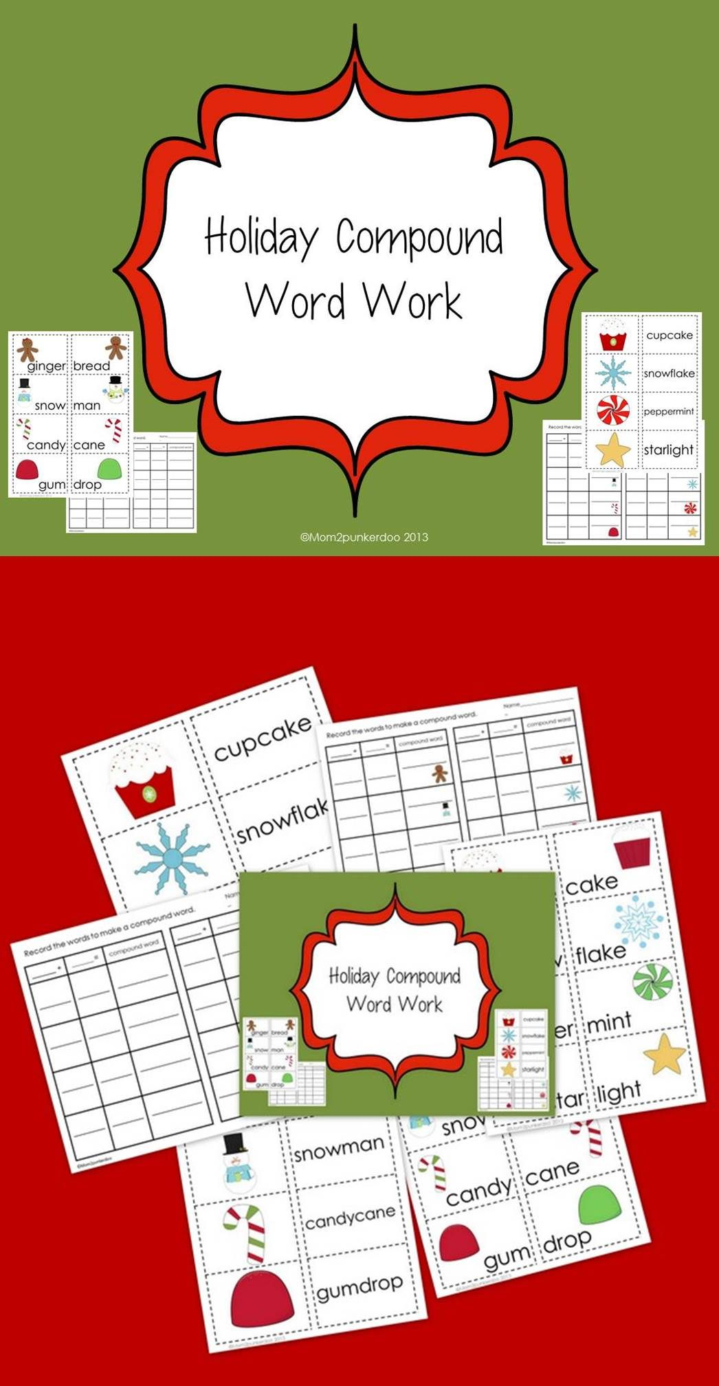 Holiday Compound Word Work Compound Words Word Work