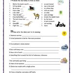 Idioms With Animals Worksheet Free ESL Printable