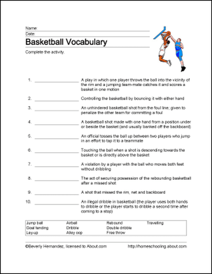 Learn About Basketball With Free Basketball Printables 