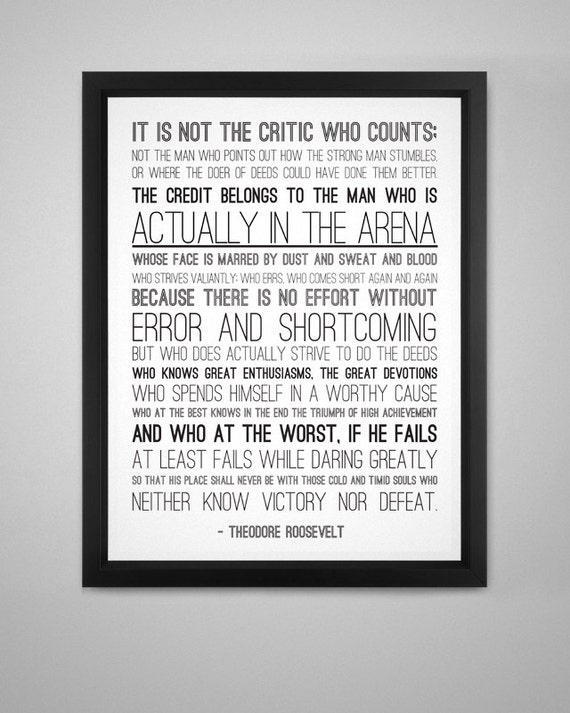 Man In The Arena Print PDF Version By CoreSolutions On Etsy