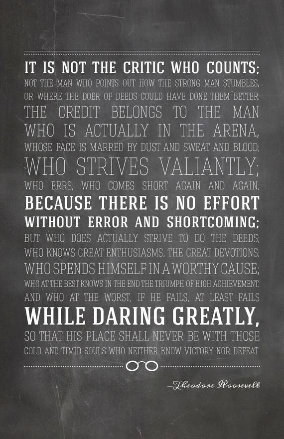 Man In The Arena Printable Poster Art Home Office Art Man