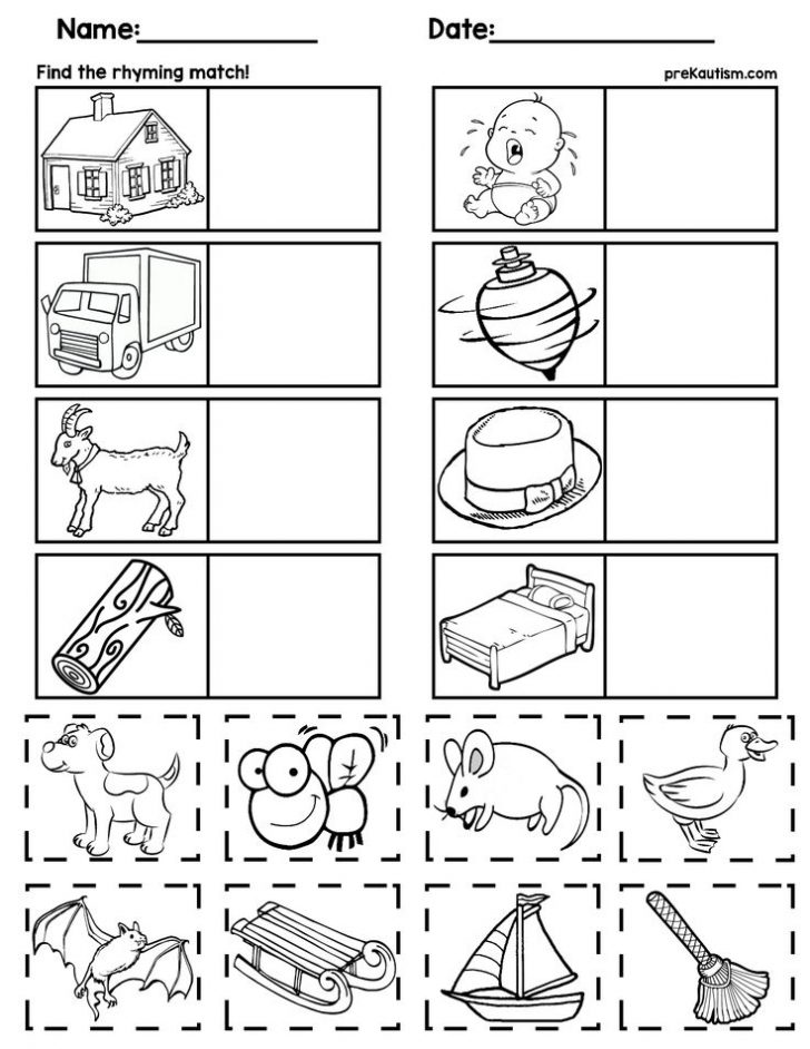 Matching Rhyming Words Rhyming Worksheet Rhyming Words ...