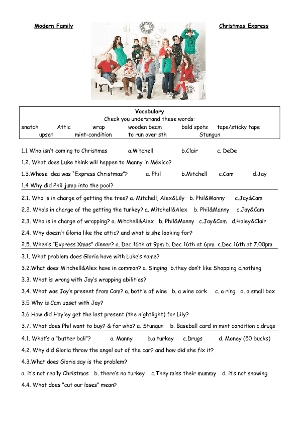 Movie Worksheet Express Christmas