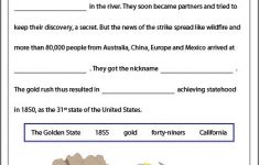 Printable Explorers Worksheets California Gold Rush