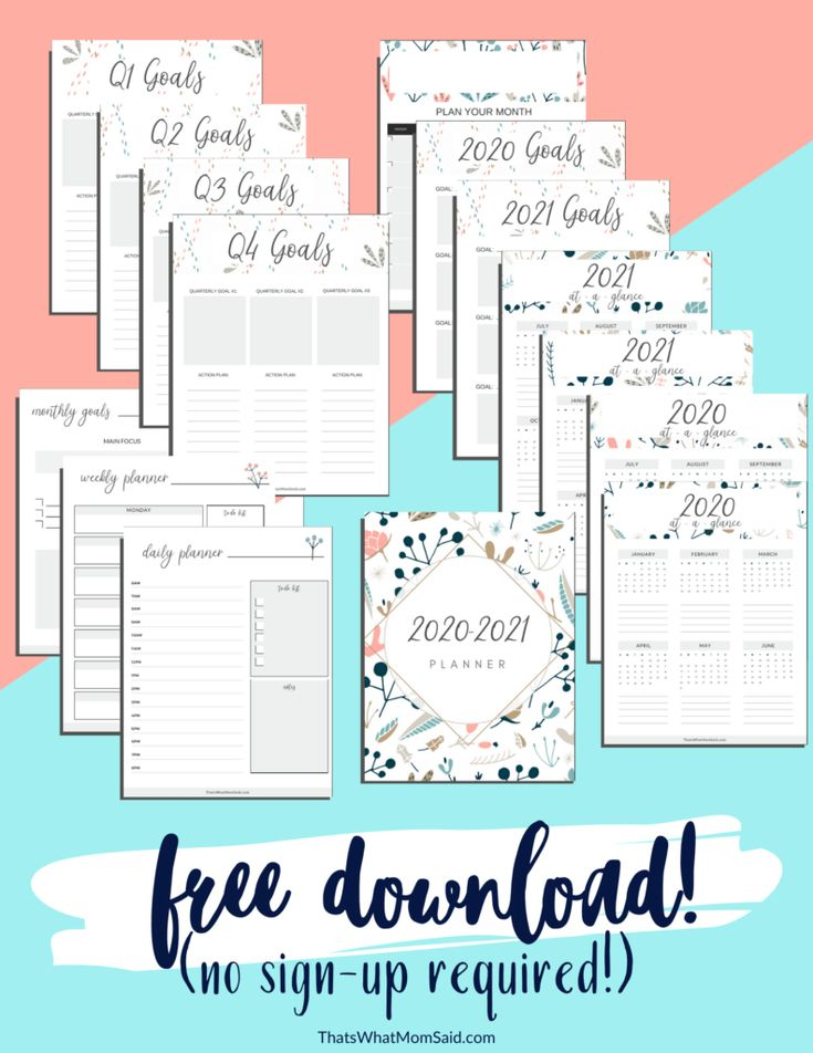 Private Free Download 2020 2021 Printable Planner No 