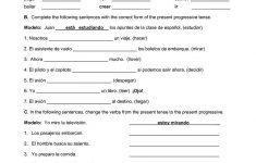 Spanish Progressive Worksheets Spanish Worksheets