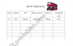 Stop The Bus ESL Worksheet By Shikamachi