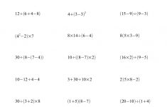 The Order Of Operations Three Steps A Math Worksheet