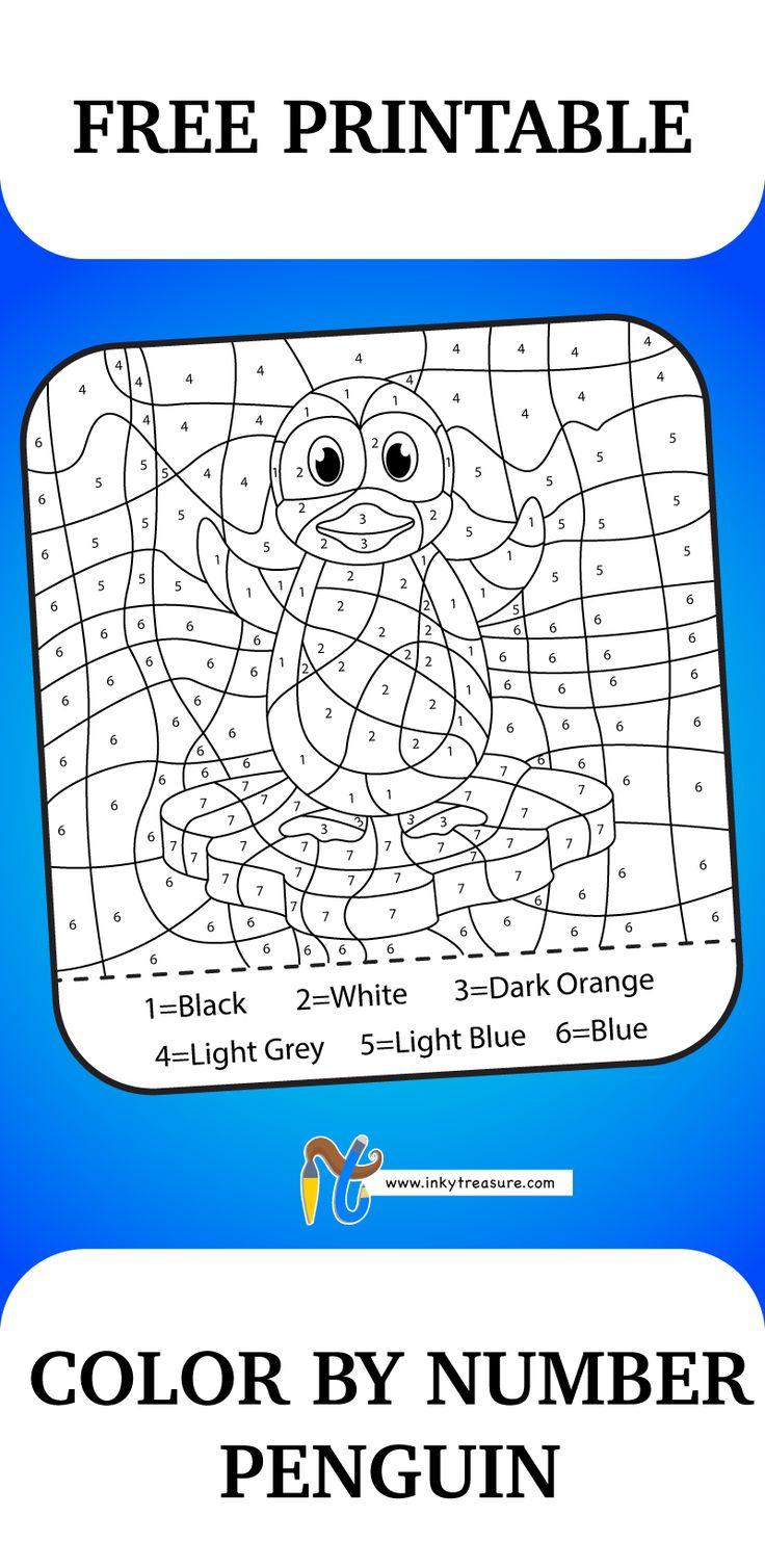 This Color By Number Penguin Worksheet Will Give Your 