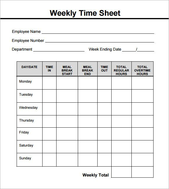 Weekly Timesheet Pdf Timesheet Template Templates 