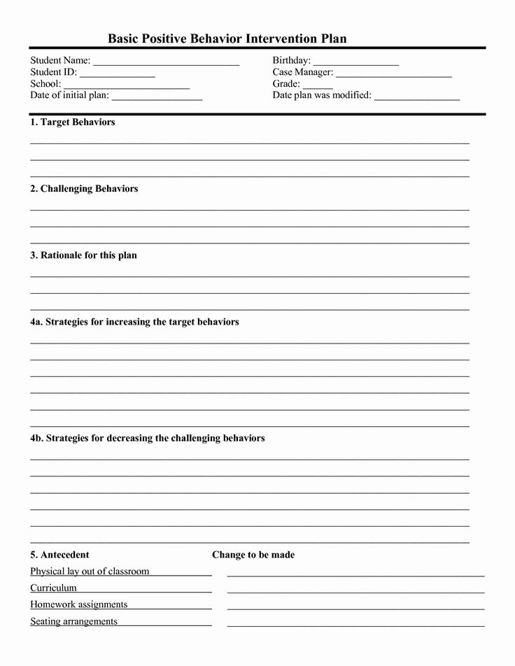 Behavior Intervention Plan Template Elegant 16 Best Of 