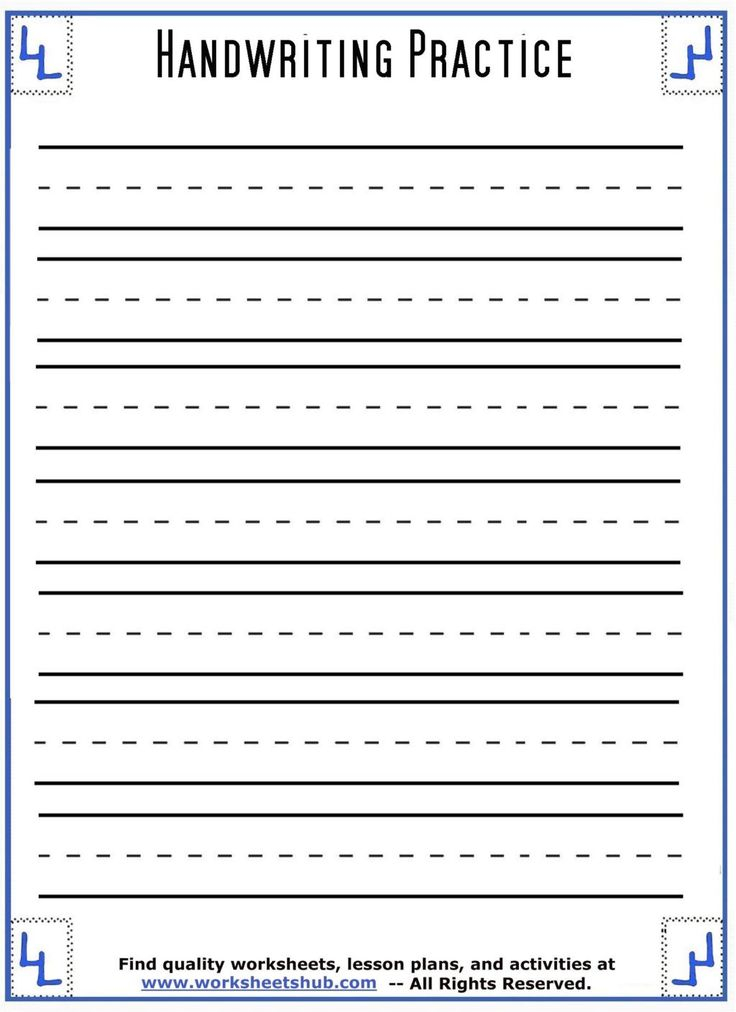 Blank Handwriting Worksheets For Kindergarten Worksheet 