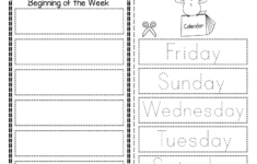 Days Of The Week Tracing Worksheets Pdf