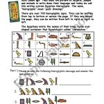 Egypt Hieroglyphs ESL Worksheet By Shellytkhr