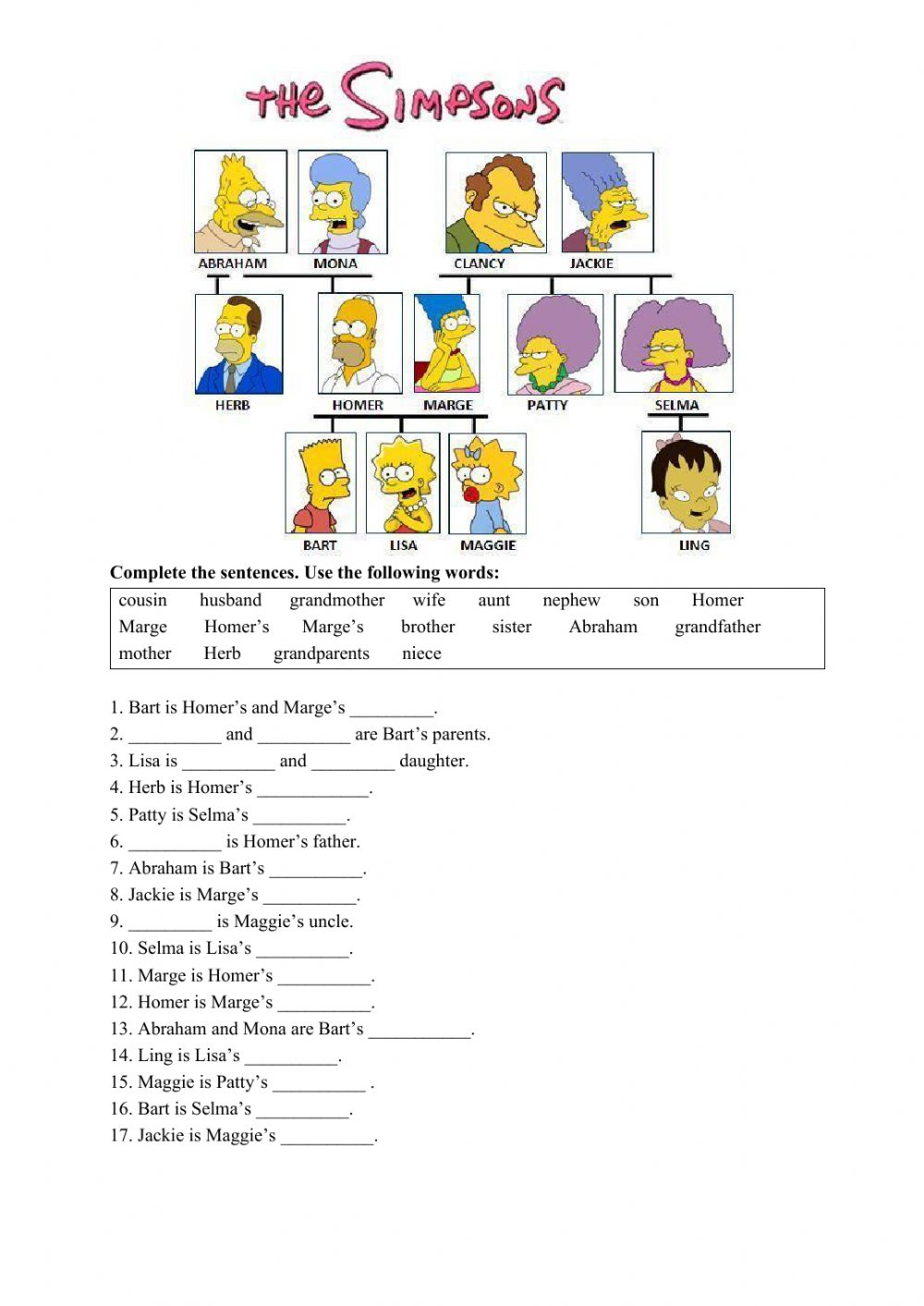 Family Tree Online Pdf Activity For A1