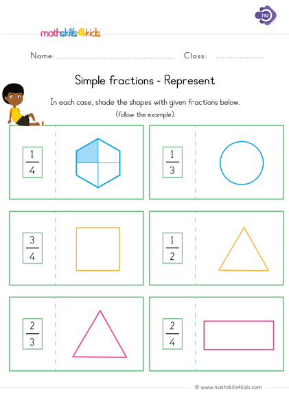 Fraction Worksheets For Grade 1 PDF 1st Grade Printable 