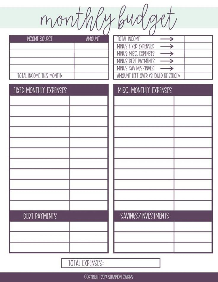 Free Monthly Budget Printables And How To Make A Budget 